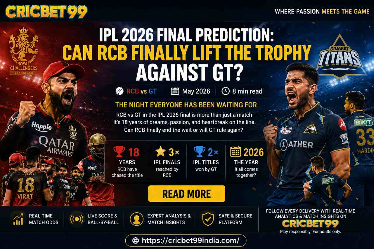 Read more about the article IPL 2026 Final Prediction: Can RCB Finally Lift the Trophy Against GT?