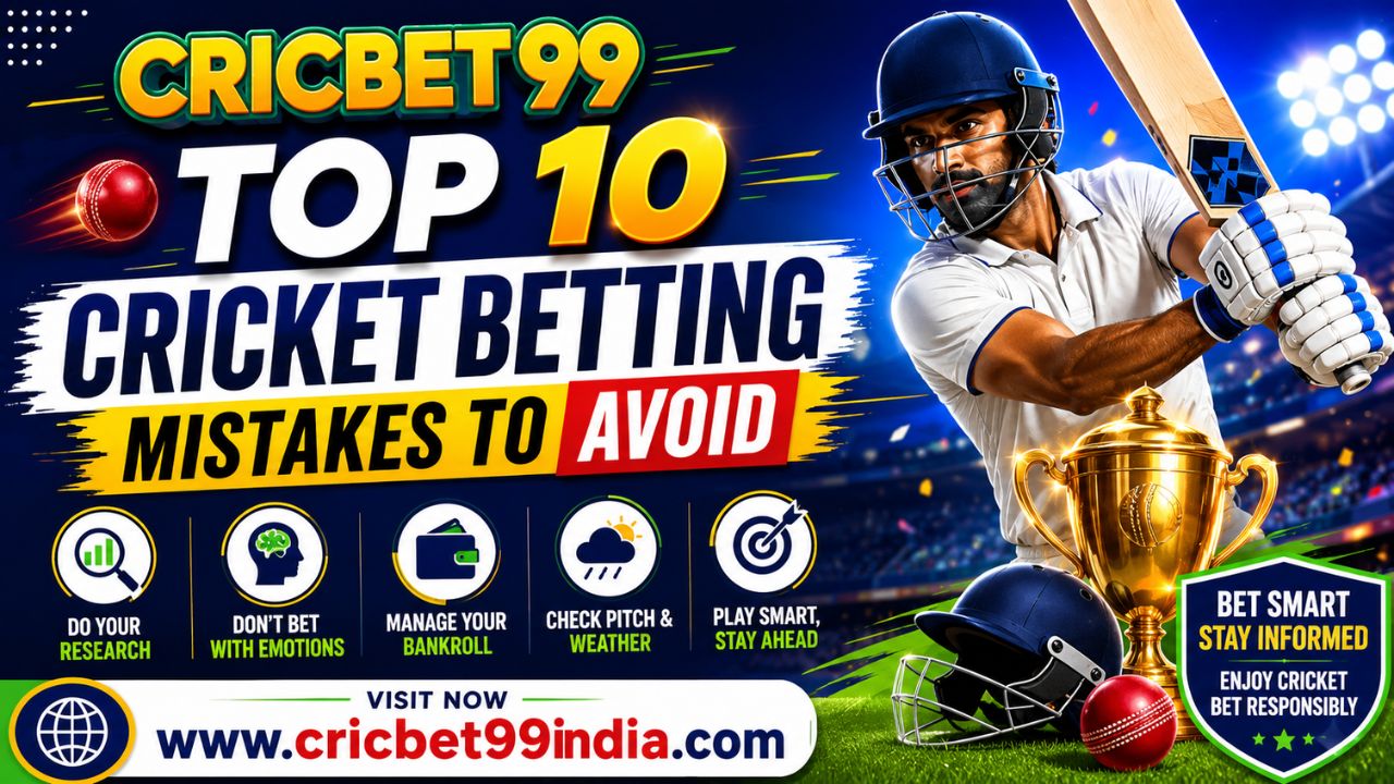 Read more about the article Top 10 Cricket Betting Mistakes to Avoid on Cricbet99
